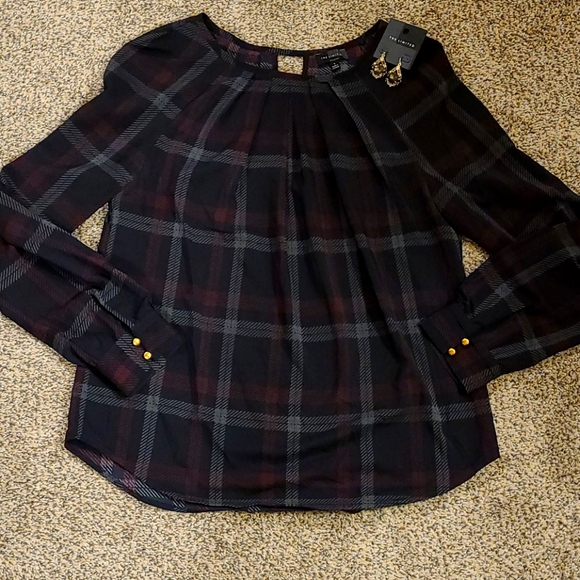 The Limited Tops - The Limited Blouse and Earrings
